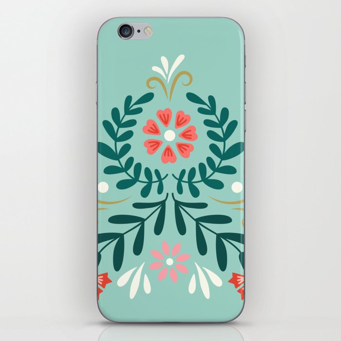 Floral Folk Pattern iPhone Skin