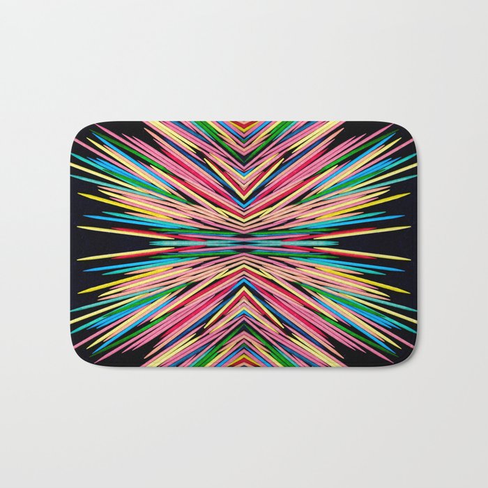Toothpick Fusion Abstract Pattern Landscape Bath Mat