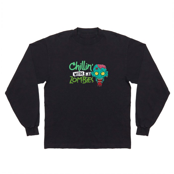 Scary Zombie Halloween Undead Monster Survival Long Sleeve T Shirt