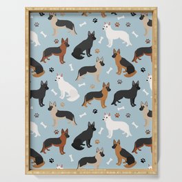 German Shepherd Dog Paws and Bones Pattern Serving Tray