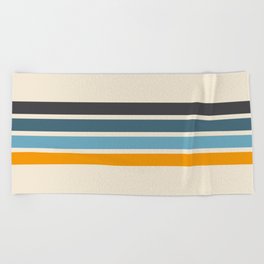 Vintage Retro Stripes Beach Towel