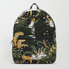 Animals in the glamorous nocturnal jungle Backpack