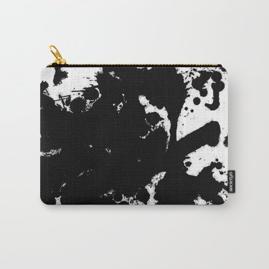 Black and white splat - Abstract, black paint splatter painting Carry-All Pouch
