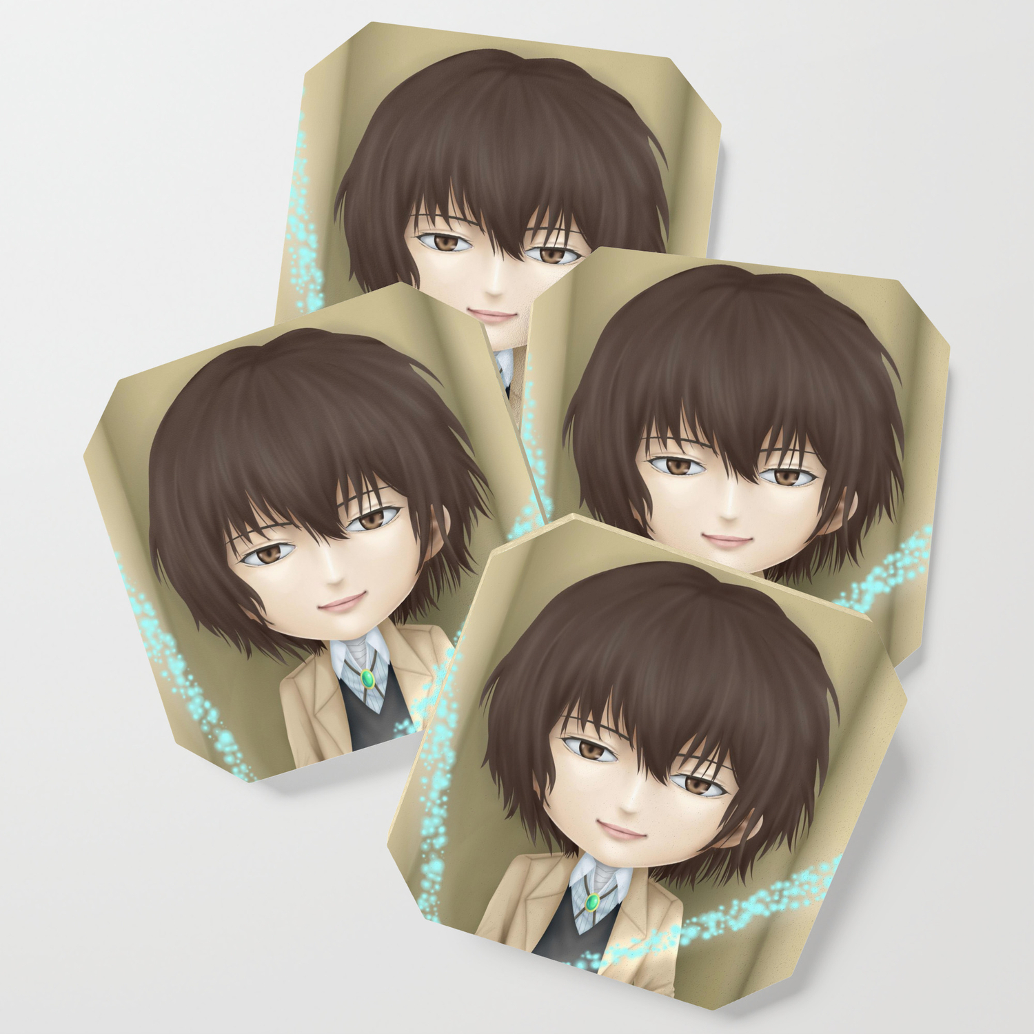 Get Wallpaper Bungou Stray Dogs Anime Fanart Dazai Osamu Chibi Coaster By For Android Free