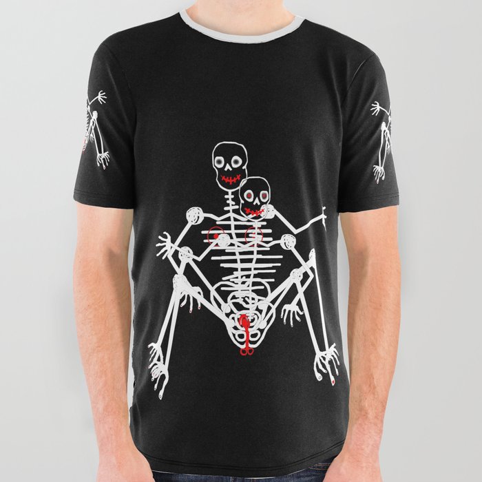 Sex Skeleton All Over Graphic Tee