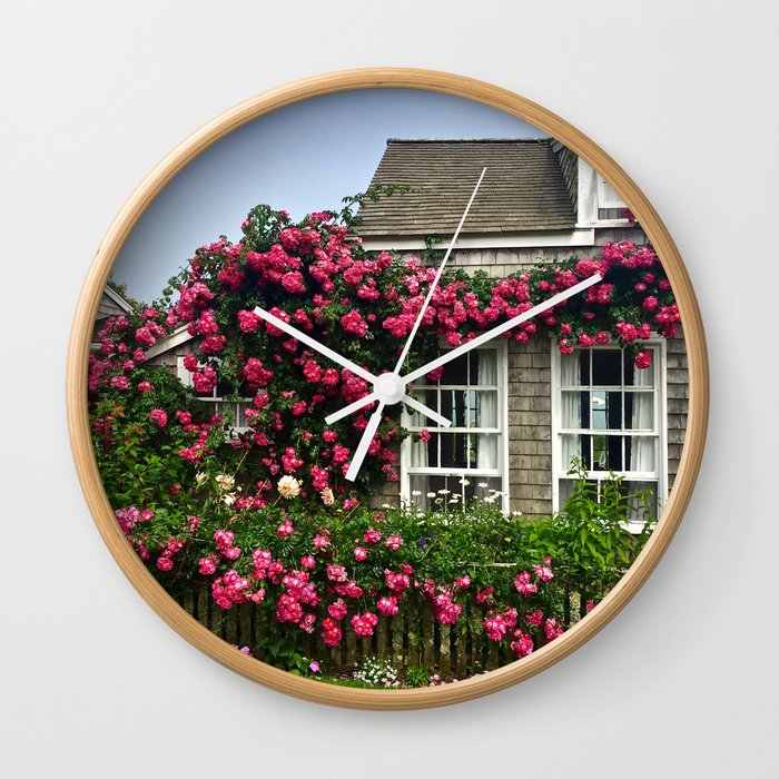 Rose House in Sconset Nantucket Wall Clock