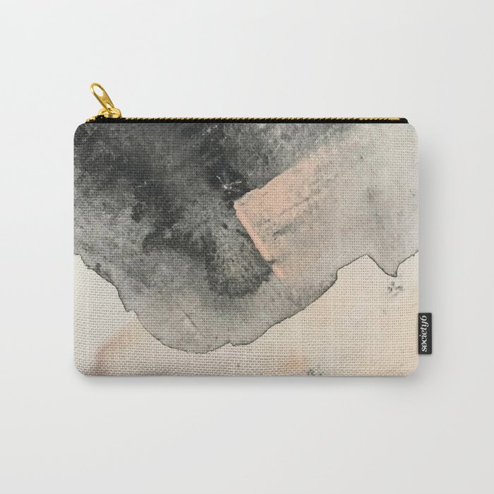 Peace and Quiet [2]: a pretty, minimal abstract piece in gray and peach by Alyssa Hamilton Art Carry-All Pouch