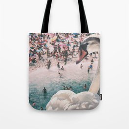 Swan on the Beach Tote Bag