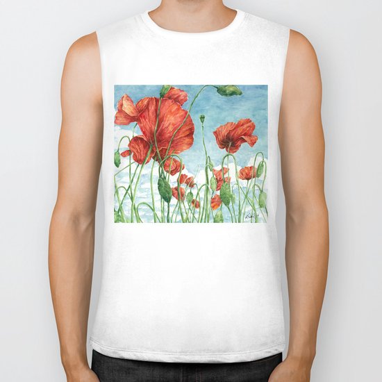 Poppy Field Biker Tank