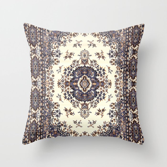 V8 Moroccan Epic Carpet Texture Design. Throw Pillow by