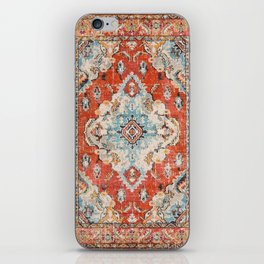 orange and blue oriental carpet iPhone Skin