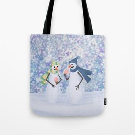 snowmen eating ice cream Tote Bag