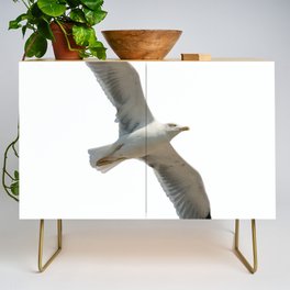 Cute White Flying Bird for Animal Lovers Credenza