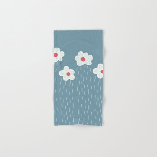 Rainy Flowery Clouds Hand & Bath Towel