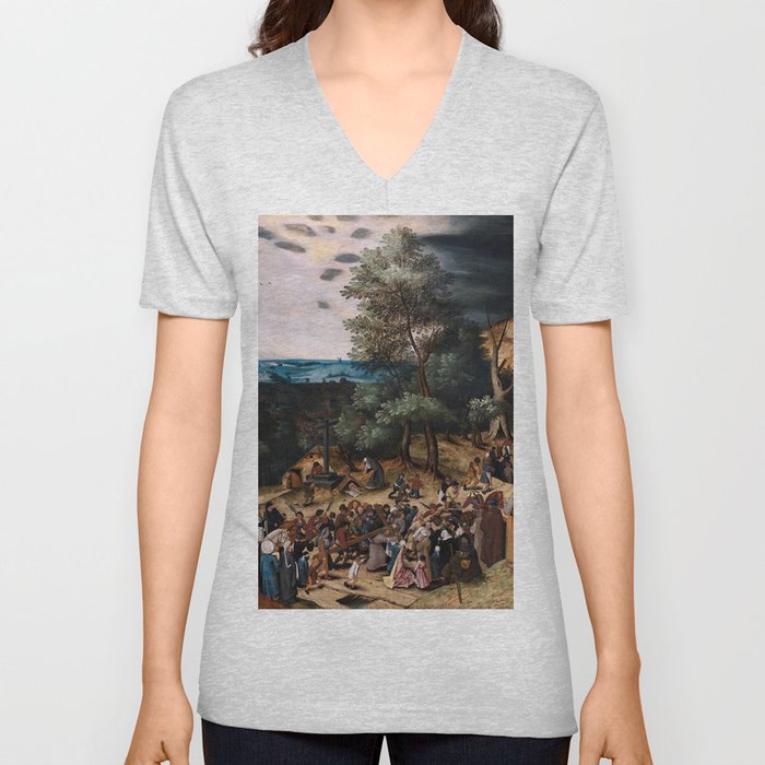Christ on the Road to Calvary, 1579-1638 by Pieter Brueghel the Younger V Neck T Shirt