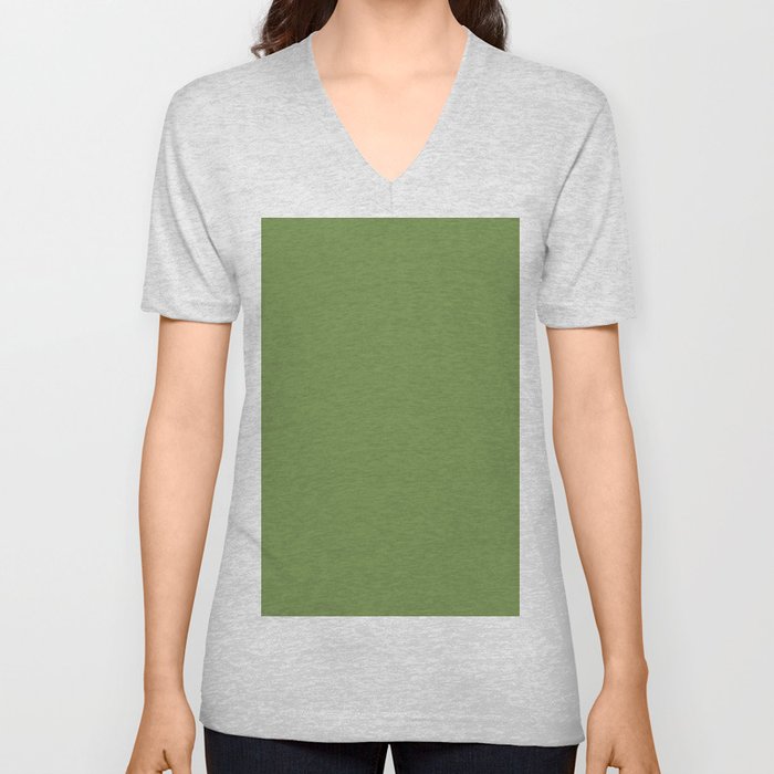 Drab Green V Neck T Shirt