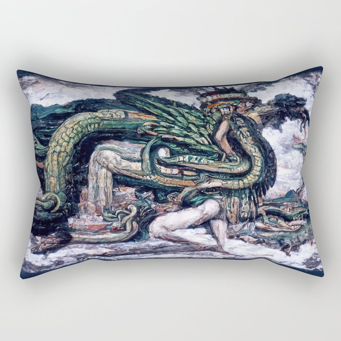 Quetzalcoatl, The Serpent God Rectangular Pillow