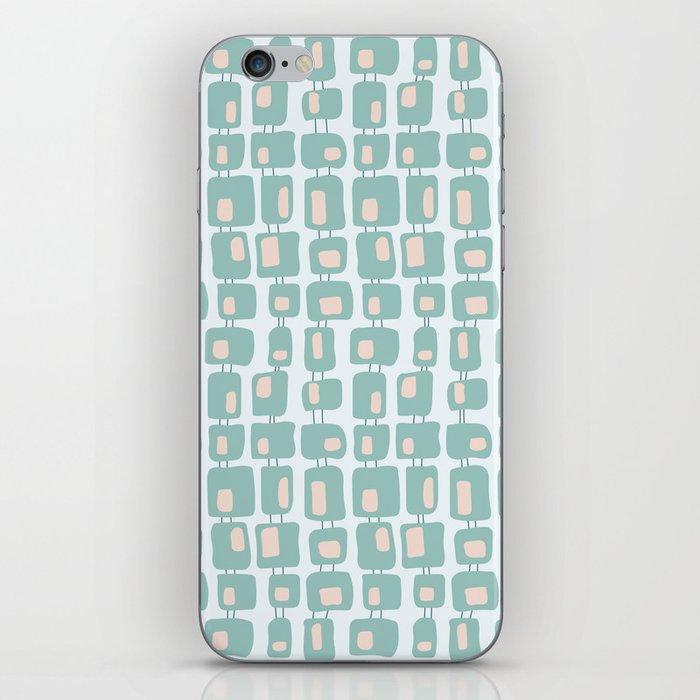 Funky Retro Squares Seamless Pattern Teal, Pink and Light Blue iPhone Skin