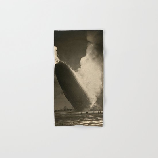 The Hindenburg hits the ground in flames in Lakehurst, N.J. Hand & Bath Towel