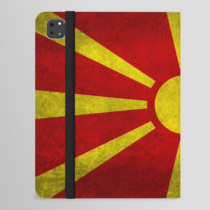 Flag of Macedonia in Grungy iPad Folio Case