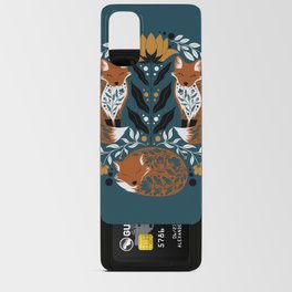 Teal Botanical Foxes Android Card Case