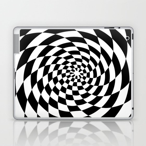 Optical Illusion Op Art Black and White Retro Style Laptop & iPad Skin