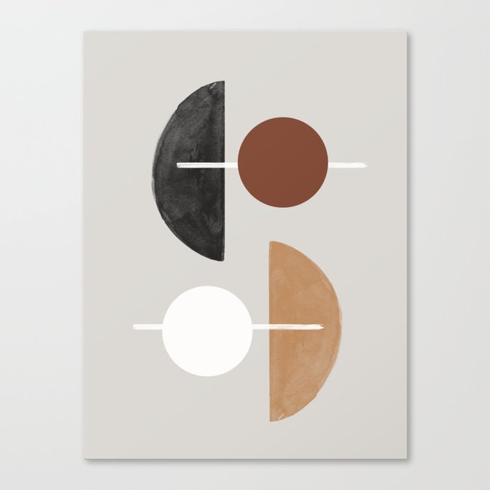 Moon and Sun Abstract Canvas Print
