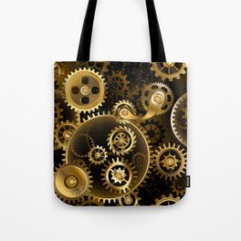 Steampunk Seamless Brass Gears Tote Bag