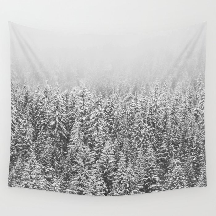 Black and on sale white forest tapestry