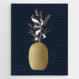Gold Vase and Wildflowers Jigsaw Puzzle