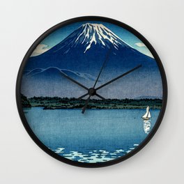 Tsuchiya Koitsu - Mount Fuji and Shoji Lake - Japanese Vintage Woodblock Ukiyo-E Wall Clock