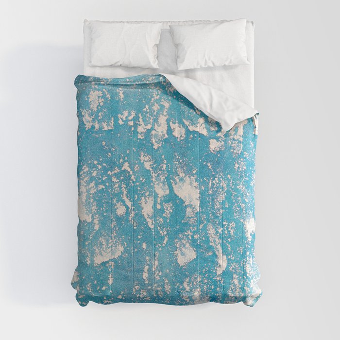 Old wall cerulean colour Comforter