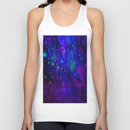 TREES MOON AND SHOOTING STARS Unisex Tank Top