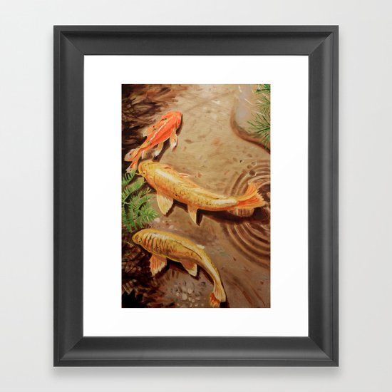Three Koi Framed Art Print