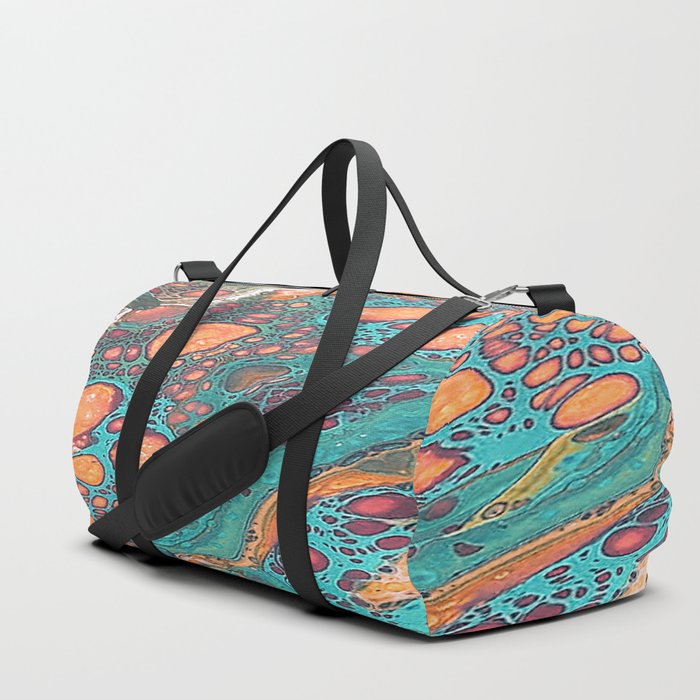 Orange Blue Bubble Flow Duffle Bag