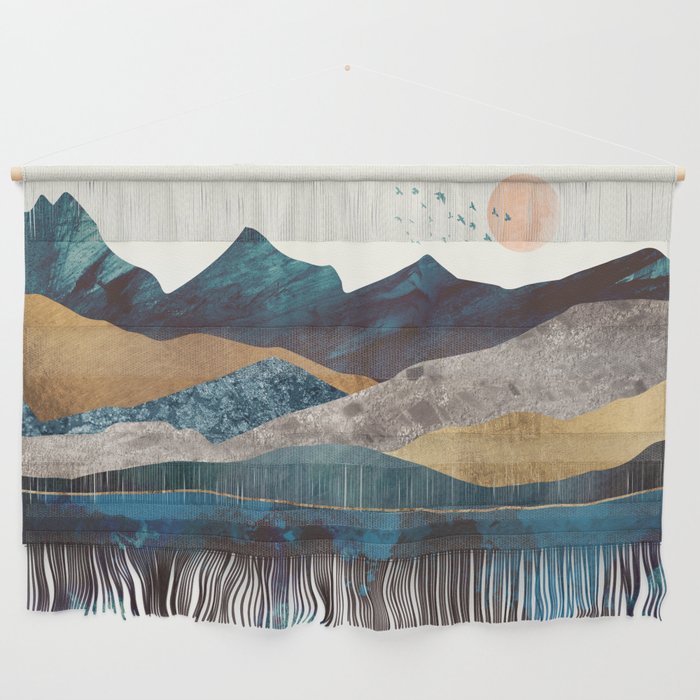Blue Mountain Reflection Wall Hanging By Spacefrogdesigns