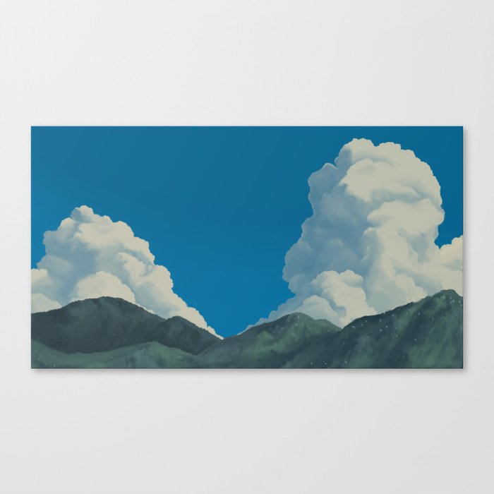 Puffy Anime-style Clouds Canvas Print