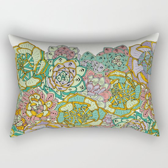 Blooming Succulents Rectangular Pillow