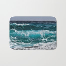 landscape clear Blue Ocean Summer Beach Waves  Bath Mat