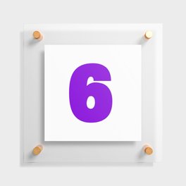 6 (Violet & White Number) Floating Acrylic Print