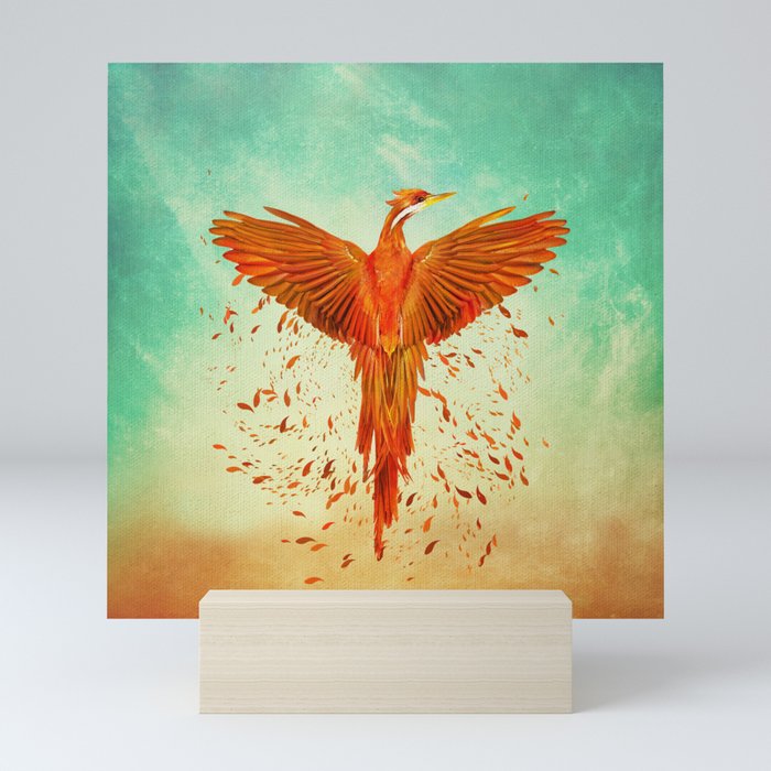 Phoenix Rising -Mixed media Mini Art Print