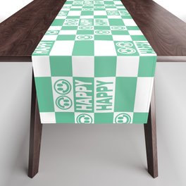 HAPPY Checkerboard (Mint Color) Table Runner