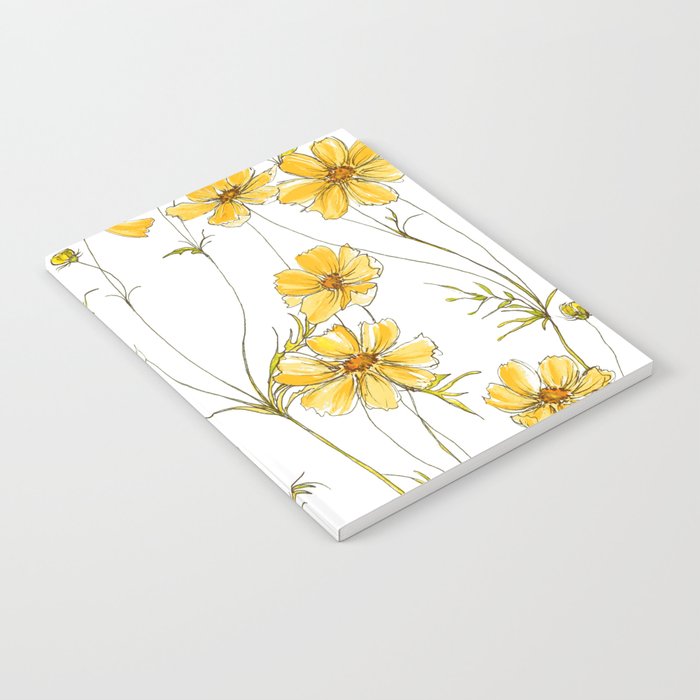 Yellow Cosmos Flowers Notebook