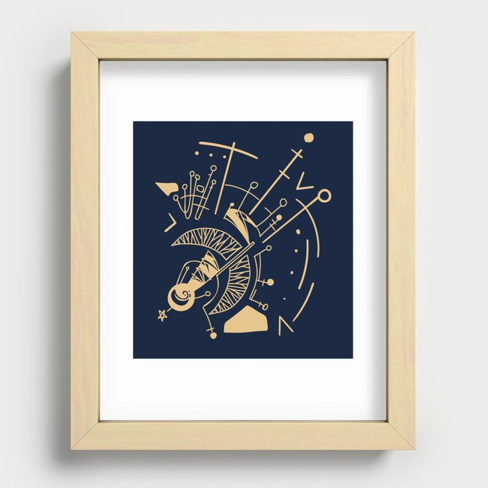 abstraction month, moon, satellite Recessed Framed Print