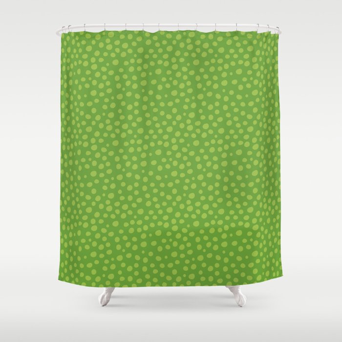 Green Dots Shower Curtain