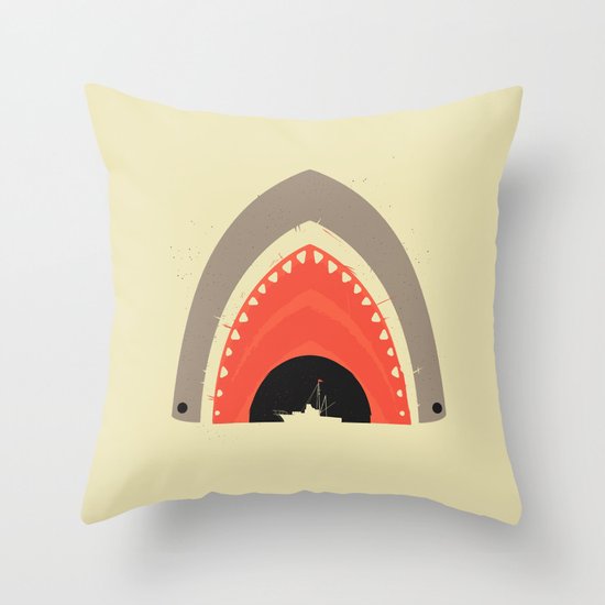 Great White Bite Throw Pillow
