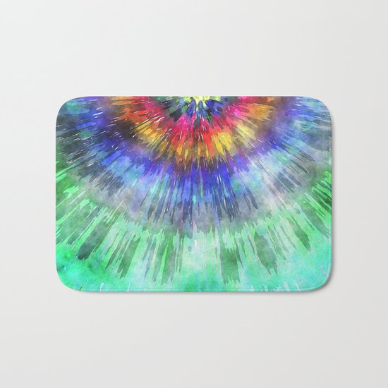 Textured Tie Dye Starburst Bath Mat