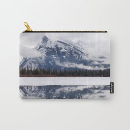 Mount Rundle reflection in Vermillion Lakes, Alberta Carry-All Pouch