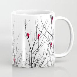 Artistic Bright Red Birds on Tree Branches Mug