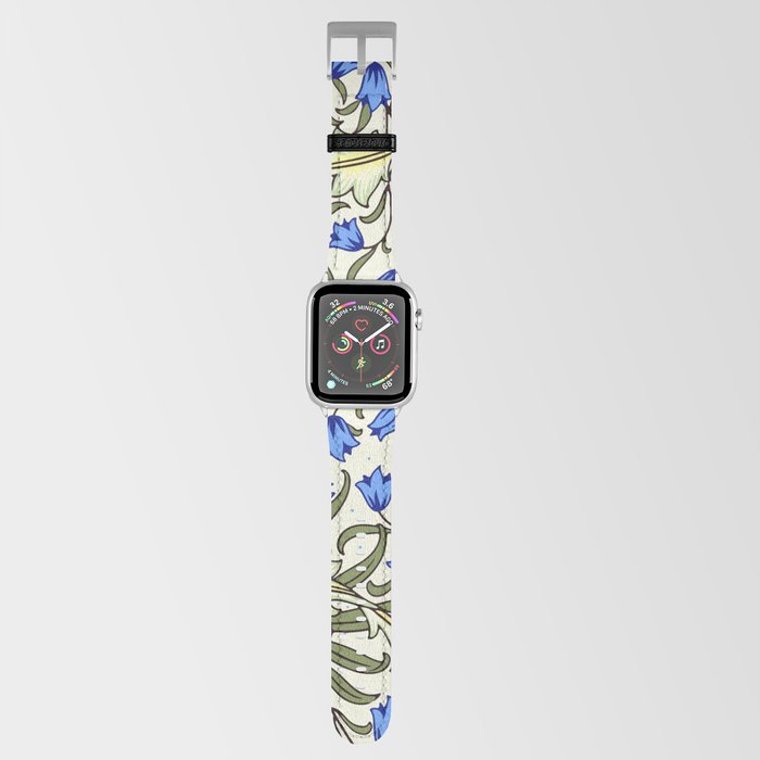  Modern William Morris Blue Floral Leaves Pattern  Apple Watch Band
